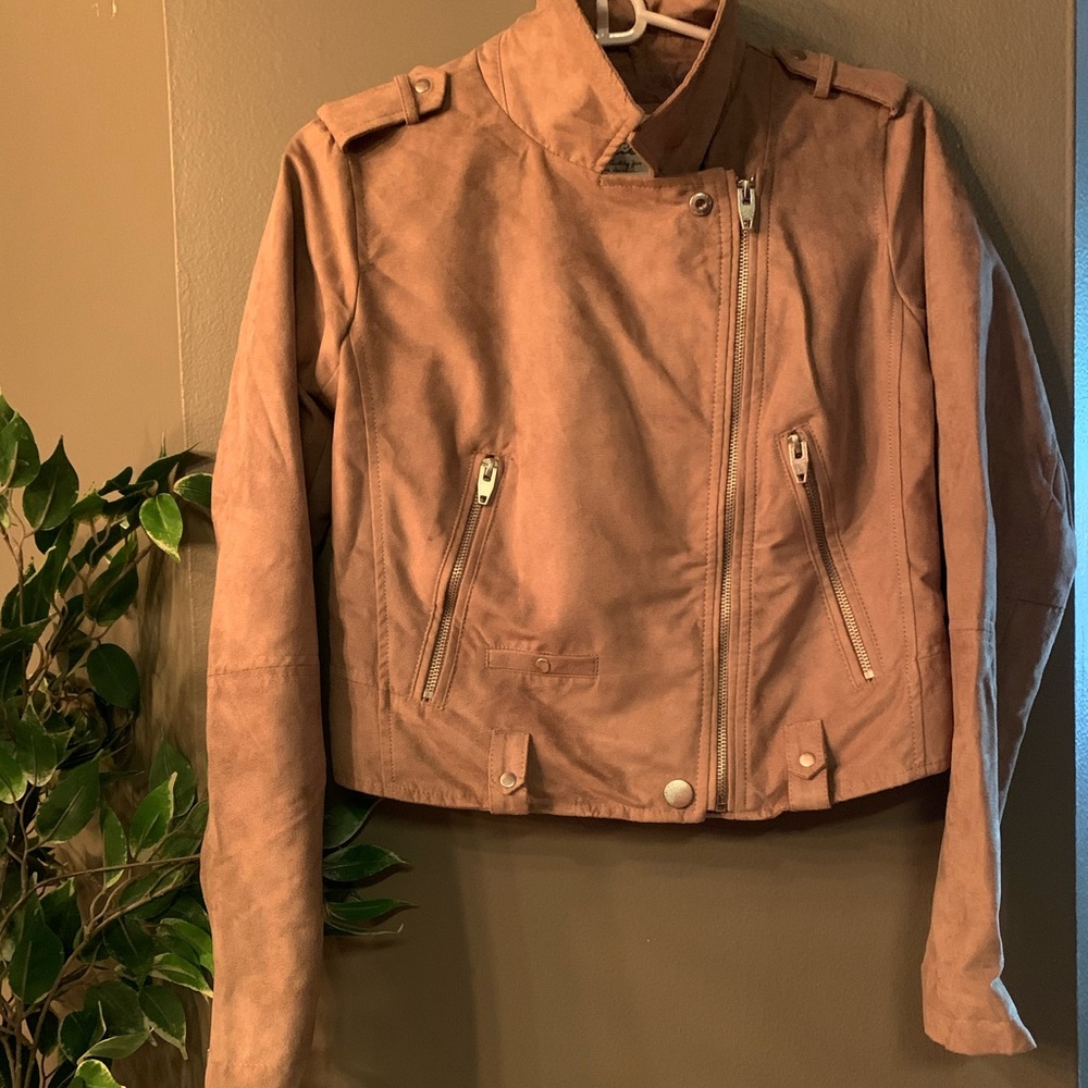 Taupe Suede motor jacket